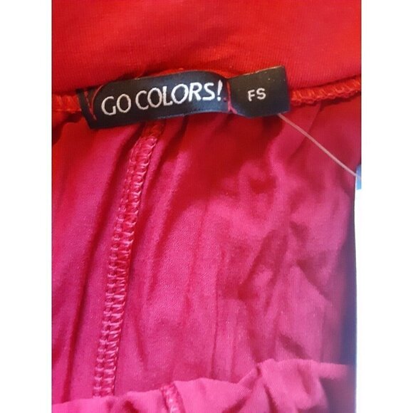 Go Colors Harem Pants Womens Small FS Fuchsia Pink Elastic Waist - Picture 3 of 6